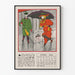 Plakat ścienny vintage 1895 Kalendarz kwiecień z ilustracją deszczowej pogody