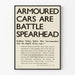 Plakat vintage Armoured Cars Battle Spearhead - Historyczna dekoracja ścienna militarna