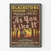 Plakat vintage Teatr Blackstone - Jak wam się podoba Szekspira
