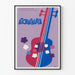 Plakat dekoracyjny Atchafalaya z kolorową gitarą