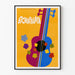 Dekoracyjny plakat Atchafalaya z kolorową gitarą