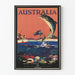 Plakat vintage Australia Wielka Rafa Koralowa dekoracja ścienna