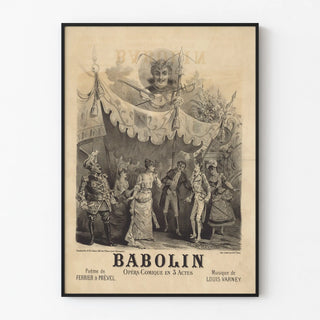 Plakat retro opery komicznej Babolin autorstwa Louisa Varniego