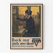 Plakat vintage 'Back our girls over there' kampania Y.W.C.A. Wojna