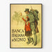 Plakat Vintage Włoski Bank Rabatowy - Historyczna Dekoracja Ścienna