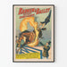 Odważny plakat z vintage spektaklu jeździeckiego Barnum & Bailey