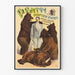 Plakat vintage P. Batty Treser Niedźwiedzi Dekoracja Ścienna