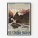 Plakat dekoracyjny Bernina Bahn Engadine Szwajcaria - Plakat krajobraz górski