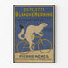 Plakat vintage rower biały Hermine na oponach Hutchinson