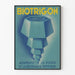 Plakat vintage Biotrigon – Retro dekoracja ścienna w odcieniach niebieskiego