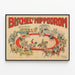 Plakat vintage Bischel's Hippodrom – Retro dekoracja ścienna z motywem jeździeckim — oprawiony obraz na ścianie