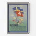 Plakat vintage z kwiatami i flagami do dekoracji ściennej