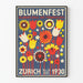 Plakat Blumenfest Zurich 1930 dekoracja ścienna vintage