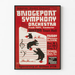 Plakat Orkiestra Symfoniczna Bridgeport Vintage