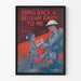 Plakat vintage Bring Back a Belgian Baby to Me - Nostalgiczna dekoracja ścienna