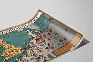Plakat vintage mapa brytyjska „Brytania – główny atak” — widok dzieła