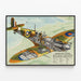 Plakat techniczny samolotu Spitfire brytyjski - Plakat dekoracji ściennej vintage — oprawiony obraz na ścianie