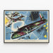 Plakat vintage bombardowania brytyjskich bombowców podczas nalotów na Niemcy w 1941 roku — oprawiony obraz na ścianie