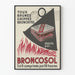 Vintage'owy plakat reklamowy Broncosol - Retro dekoracja ścienna medyczna