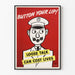Vintage plakat ścienny Button Your Lip z przesłaniem ostrożności