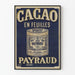 Vintage plakat Cacao Payraud na liściach do dekoracji ściennych