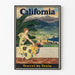 Plakat vintage Kalifornia W te wakacje podróżuj pociągiem