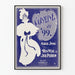 Vintage plakat Caroline z '99 - Elegancka dekoracja ścienna w odcieniach niebieskiego i białego