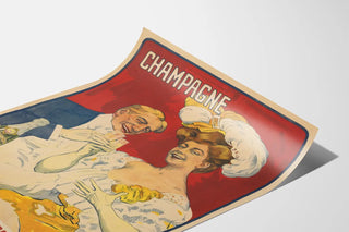 Plakat vintage Szampan Plusquin Feu
