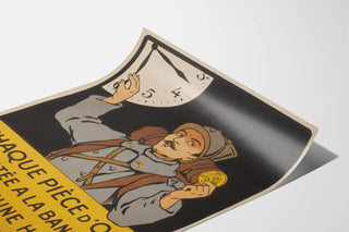 Plakat vintage wojskowy - Moneta złota i ostateczne zwycięstwo
