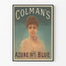 Plakat vintage Colman's Azure Blue N°1 portret kobiety