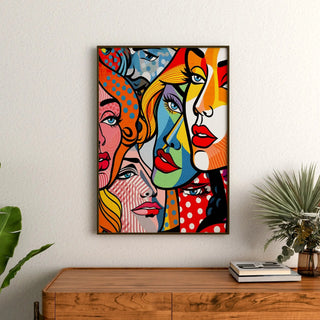Plakat Pop Art - Fragmentowane Twarze