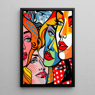 Plakat Pop Art - Fragmentowane Twarze