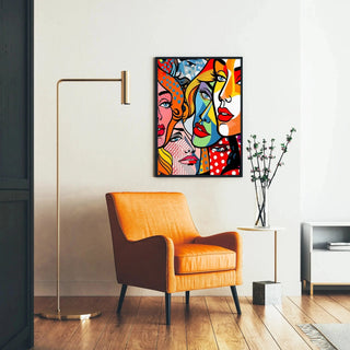 Obraz Pop Art - Fragmentowane Twarze | Druk artystyczny Obraz Dekoracja ścienna plakat kopia