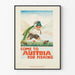 Plakat vintage Przyjedź do Austrii na wędkowanie - Dekoracja ścienna natura