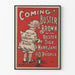 Plakat vintage Coming Buster Brown – Retro dekoracja ścienna czerwona