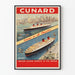 Plakat vintage Cunard Transatlantyckie Linie Queen Mary i Queen Elizabeth