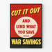 Plakat vintage Cut It Out War Savings - Retro dekoracja ścienna