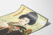 Japoński plakat vintage kobiety w czarnym kimono