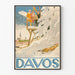 Plakat vintage Davos na zimowe sporty