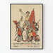 Wintage plakat wsparcia gospodarczego Volksherstel z postaciami średniowiecznymi