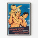 Plakat vintage szczęśliwa rodzina jako dekoracja ścienna