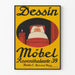 Plakat vintage z rysunkiem mebli do dekoracji ściennej w pokoju