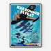 Plakat vintage samolot i aviatrice