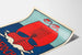 Plakat vintage Die Woche z czerwonym statkiem na niebieskim tle