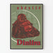 Plakat vintage otyłości Dinitra z czerwonym Buddą