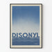 Plakat vintage Disonyl w gradiencie niebieskim