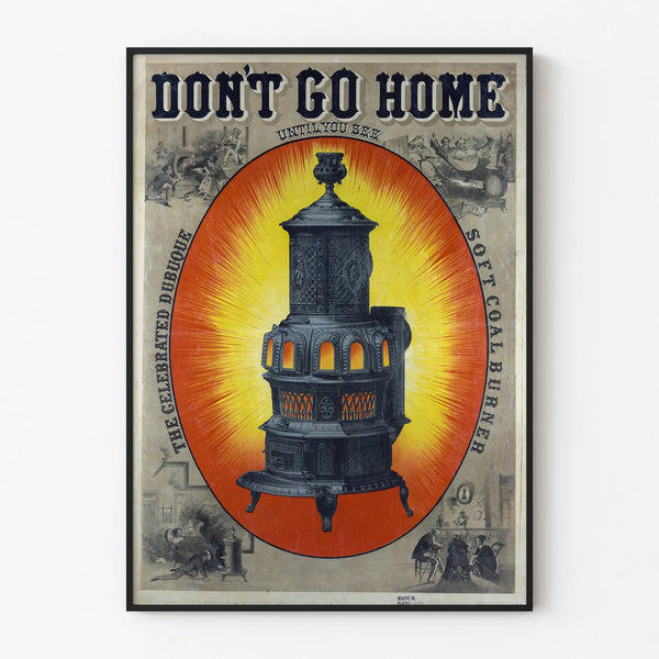 Plakat vintage na węgiel drzewny Dubuque Soft Burner