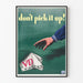 Retroplakat „Nie podnoś tego!” do dekoracji ściennych w stylu vintage