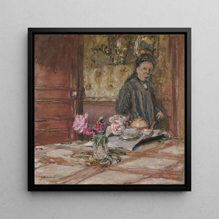 Madame Vuillard w czepku w Closerie des Gents - Édouard Vuillard