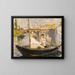 Claude Monet malujący w swoim łodzi-atelier - Édouard Manet — oprawiony obraz na ścianie